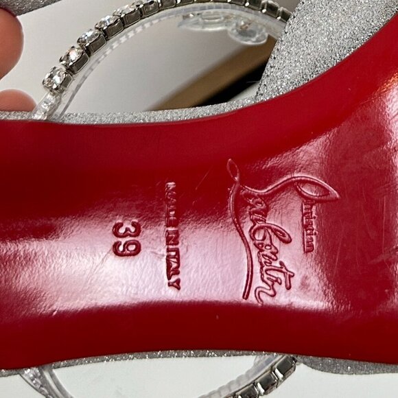 CHRISTIAN LOUBOUTIN Planet Queen 70 Glitter Leather Pump in Silver Glitter - Picture 11 of 15